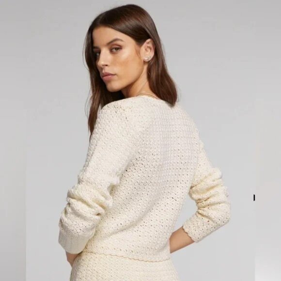 GENERATION LOVE Joy Plunge Neck Cropped Knit Cardigan - Picture 3 of 11